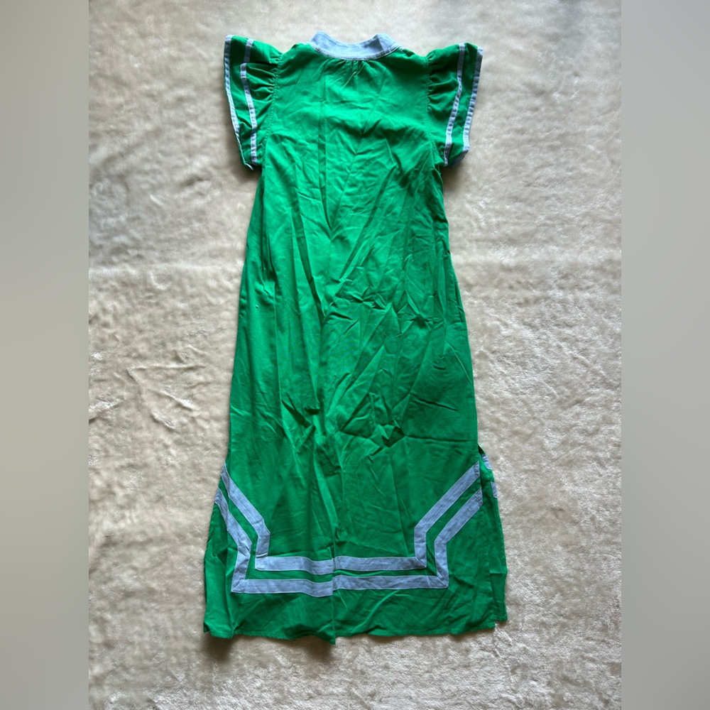 entro Green Dress with Light Blue Trim - Picture 5 of 5